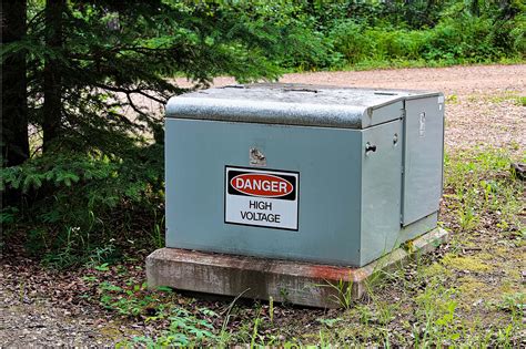 green electrical boxes in yard|green box outside house.